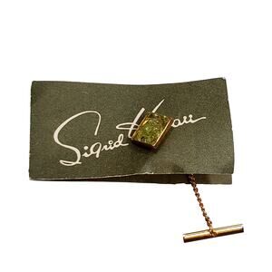 Olivine Hawaiian Diamond Tie Tack Gold Tone Rare Unsigned